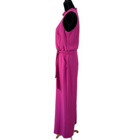 Vince Camuto Bright Pink Halter Wide Leg Jumpsuit - Women's Size 10 - Picture 2 of 8